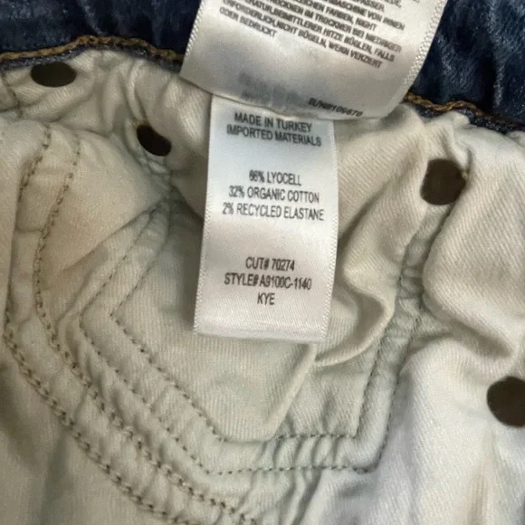 Agolde Kye Mid Rise Straight Ankle Crop Medium Blue Denim Jeans Women's Size 29